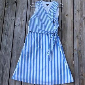 Ann Taylor Stripe Wrap Dress